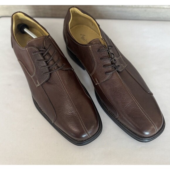 NEW Studio Belvedere Bay Bridge Brown Pebble Leather Oxford‎ Shoe Men 11.5 EEE main image 6